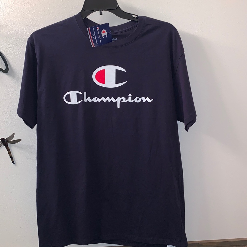 Champion Classic Split Logo T shirt in Navy